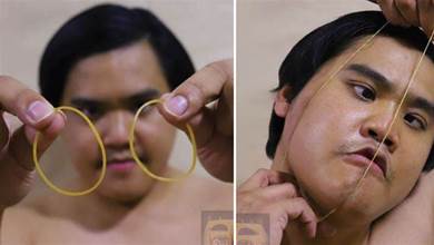 泰國小哥用兩根皮筋COS，表情猙獰翻白眼，看到成品：又超原版
