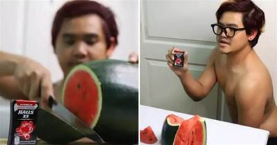 泰國小哥下血本的一次COS，原以為在切西瓜吃，卻變成完美「道具」！